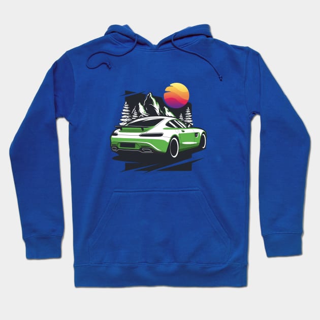 Green GT Supercar Hoodie by KaroCars